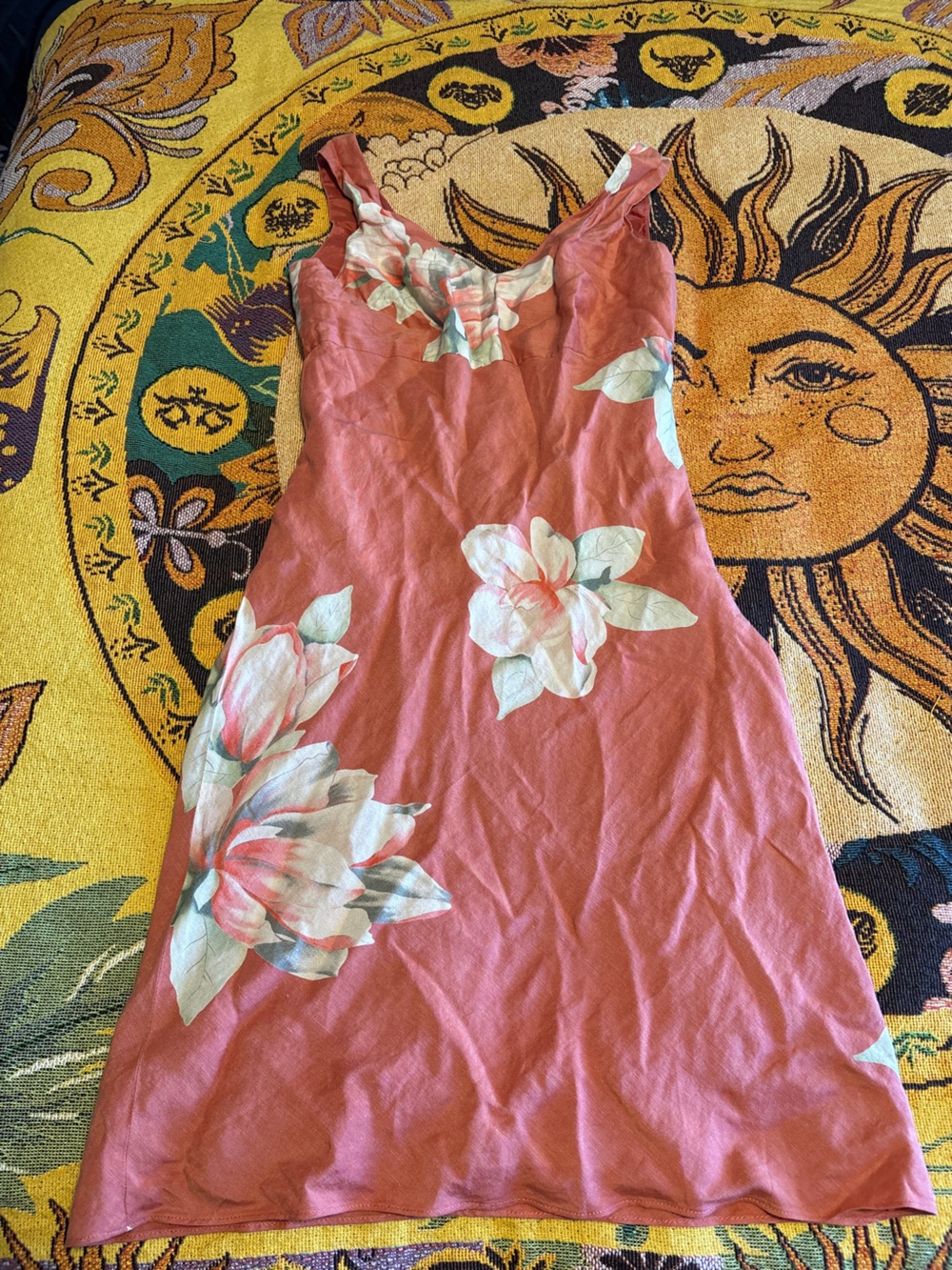 Banana Republic Coral Pink Floral Slip Dress